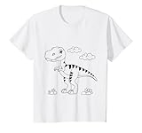 Kinder Dino Zum Selber Gestalten und Ausmalen Weiß für Kinder T-Shirt