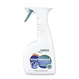 HAKA Kraftreiniger Spray, 500ml, Badreiniger, starke Kalk- und Schmutzlösekraft, für Bad und Dusche, umweltfreundlich, Orangenduft, vegan