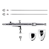 Gaahleri Airbrush-Set, Airbrush-Pistole, Dual-Action-Schwerkraft, 1/2 & 1/4 oz Flüssigkeitsbecher, 0,35 & 0,5 mm Nadel, kostengünstiges Airbrush-Set, Make-up, Nagelkunst, Malerei, Modell, Färbung,