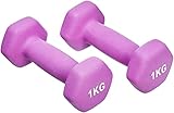 Amazon Basics Neopren Hanteln Gewichte, Violett, (2er-Set), 2 x 1 kg