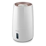 Philips Luftbefeuchter 3000 Serie, für 45 m², NanoCloud, 99,97% weniger Bakterien, 300 ml/h, 3 Stufen, Schlafmodus, Ultraleise (33 dB), Feuchtigkeitssensor, Timer, 3L Tank, Weiß (HU3916/10)