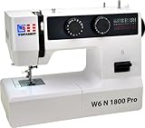 W6 Nähmaschine N 1800 Pro mit 25 Programmen | Freiarm | automatischer Einfädler | CB-Greifer | Knopflochautomatik | Jeans nähen | 100 Watt Servo Motor