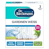 Dr. Beckmann Gardinen Weiß | Gardinenweiß für strahlende Vorhänge | mit effektiver Intensiv-Weiß-Formel | 3x 40g