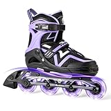 Ruthfot Verstellbare Inline Skates für Kinder Jungen und Mädchen, Leucht-Skates für Kinder von 6-12 Jahren Outdoor-Leuchtpatinen für Frauen und Männer