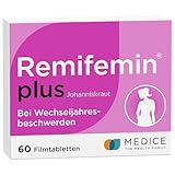 Remifemin plus Johanniskraut 60 Tabletten - Medikament für Wechseljahre - bei starken & betont seelischen Wechseljahresbeschwerden - hormonfrei - pflanzliches Arzneimittel