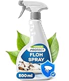 Flohspray für Wohnung und Möbel 500 ml - Effektives Mittel gegen Flöhe bei Hunden und Katzen - Starke Alternative zu Fogger gegen Flöhe - Mit Sofort und Langzeitschutz, hochwirksam & laborgeprüft