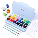 ARTFLY HIMI Gouache Farben Set, 36 Farben x 12 ml, Twin-Jelly-Cup-Design mit 3 Pinseln und einer Palette in einer Tragetasche, Perfekt für Künstler, Studenten, Gouache Undurchsichtige Aquarellmalerei