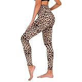 TNNZEET High Waist Leggings Damen Elastische Leggins Weiche Sporthose für Sport Gym,Leopard,S-M