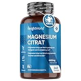 Magnesiumcitrat - 240 vegane Kapseln - 1480mg Magnesium Citrate mit 440mg elementares Magnesium pro Tagesdosis - Sport Elektrolyte für Training & Fitness - Muskelnfunktion & Nerven - WeightWorld