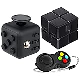 Yeefunjoy 3Pcs Anti-Stress Würfel Spielzeug, Infinity Cube, Fidget Pad Controller, Dekompression Spielzeug, Tötungs Zeit Zappeln Spielwaren für Kinder und Erwachsene Stressaubbau bei Nervösität