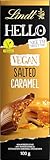 Lindt Schokolade HELLO Tafel Vegan Salted Caramel | 100 g Tafel | Vegan mit Kakao, Mandelmark, Karamellzucker und einem Hauch von Salz | Schokoladengeschenk