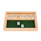 Shut The Box Game | Wooden Double Shutter Spiel | Schließen Sie die Box, Brettwürfelspiel mit 9-Zahlen-Deckel für Kinder Erwachsene Familien