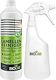 BIOLAB Bio Lamellen Reiniger Konzentrat 1:20 (1 Liter plus Sprühflasche) Jalousien & Raffstore Reiniger - Lamellenreiniger & Jalousienreiniger
