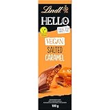 Lindt Schokolade HELLO Tafel Vegan Salted Caramel | 100 g Tafel | Vegan mit Kakao, Mandelmark, Karamellzucker und einem Hauch von Salz | Schokoladengeschenk