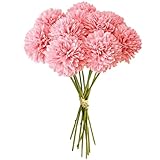 MUYAPAY Künstliche Hortensienblüten 12 Stück Künstliche Blumen Chrysantheme Kunstblumen Herbst Seidenblumen Künstliche Hortensienblüten,für Hochzeits Deco,Heimdeko,Garten Party Deco,11 Zoll (Rosa)