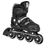 Raven Inline Skates Inliner Drill verstellbar (38-42 (23,5-26,5cm), Black ohne Kufen)