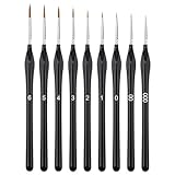 Annvchi Feine Pinsel Set,9 Acryl Pinselset Acrylfarben,Pinsel Fein,Malen Nach Zahlen Pinsel Verwendet für: Acryl-, Aquarell- und Ölgemälde,Malen Nach Zahlen,Detailmalerei