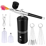 Airbrush Set Mit Kompressor,Wiederaufladbare Airbrush,Tragbare Air Brush Kompressor-Set,Wireless Airbrush Set For Makeup,Kuchendekoration,Nail Art,Tattoo-Modellierung,Wiederaufladbar