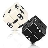 Powmag Infinity Cube Metal, Magic Infinity Flip Cube Decompression Toy, Pack of 2 Infinity Cube Toys, Infinity Cube, Mini Sensory Toy Stress Relief Tool Game Accessories