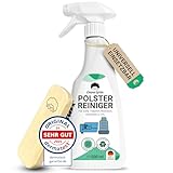 Emma Grün® Polsterreiniger für Sofa, Couch & Autositze 500ml [inkl. Polsterbürste] - Nachhaltig & Anti Geruch - Auto Innenraum Reiniger - Polsterreinigung aus Deutschland