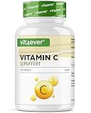 Vitamin C gepuffert - 365 Kapseln - Hochdosiert mit 1000mg Vitamin C je Tagesdosis - Aus pflanzlicher Fermentation - pH-neutral & sehr gut verträglich - Laborgeprüft - Vegan