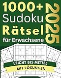 1000+ Sudoku Rätsel für Erwachsene: Einfach bis mittel mit Lösungen | Sudoku-Block mit kniffligen Rätseln – inklusive Lösungen und steigender Schwierigkeitsstufen