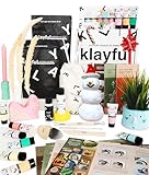 Klayful Ton Töpferset für Anfänger für zuhause - Lufttrocknend. DIY Set für Erwachsene. Enthält: Lufttrocknenden Ton, Werkzeuge, Farben, Pinsel, Dichtmittel, Anleitung