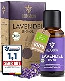 Heldengrün® BIO Lavendelöl [100% NATURREIN] - Der Echte Lavendel - Lavandula Angustifolia - Ätherisches Öl Bio - Duftöl Lavendel für Aromatherapie