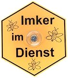 Germerott Bienentechnik Saugnapfschild Imker im Dienst ideal für das Auto