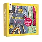 Kreativ-Set Makramee Kids: Buch mit Grundlagen und Anleitungen für tolle Makramee-Projekte, Garn in 4 Farben, Holzring und Schlüsselanhänger für Regenbogen und Schlüsselanhänger (Buch plus Material)