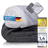 Feluna® XXL Gewichtsdecke 155x200cm Therapie-Decke 8kg - Anti-Stress Bettdecke Weighted Blanket - Entspannungsdecke für Angst- u. Schlafstörungen (Weiß)