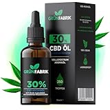 CBD Öl 30% - Vollspektrum Extrakt CBD Tropfen - Deutsche Qualitätsmarke - Cannabidiol Tropfen - Echtes Cannabisöl - Deine natürliche Alternative - 10ml - 250 Hanföl Tropfen - 3000mg CBD - GRÜNFABRIK