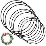 lbxtswpl Metallring, 9 Stück 3mm Metallringe Zum Basteln, Schwarz Deko Ringe Creative Metallringe Set für Trockenblumen Kranz Deko Ostern Ring Zum DIY Basteln(10/15/20 cm)