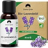 Emma Grün® Bio Lavendelöl Ätherisches Öl [100% Naturrein] - Zertifiziertes Lebensmittel zum Einnehmen - Ätherisches Lavendel Öl Bio - Lavender Essential Oil 30ml - Ätherische Öle Naturrein