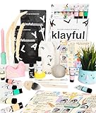 Klayful Ton Töpferset für Anfänger - Lufttrocknendes DIY Set für Erwachsene. Inklusive 3 kg Ton, Werkzeuge, Acrylfarben, Pinsel, Dichtmittel, Anleitung (Pastel Tone)