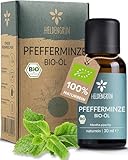 Heldengrün® BIO Pfefferminzöl [100% NATURREIN] - Reines Pfefferminzöl zum Verzehr - Frisch, belebend & klar - Minzöl aus Griechenland - Peppermint Oil