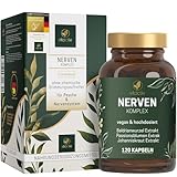 VITACTIV Nerven Komplex - Johanniskraut Baldrian Passionsblume Kapseln Hochdosiert, ohne chemische Stimmungsaufheller - Vitamine B1 & B3 für Psyche & Nervensystem - Vegan, Laborgeprüft - 120 Stück