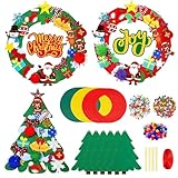 BUSCANDO Weihnachten Kranz Deko 18Stück Bastelset Weihnachten für Kinder DIY Weihnachts Dekoration für Kinder Basteln Weihnachten Kinder Weihnachten Xmas Decorations